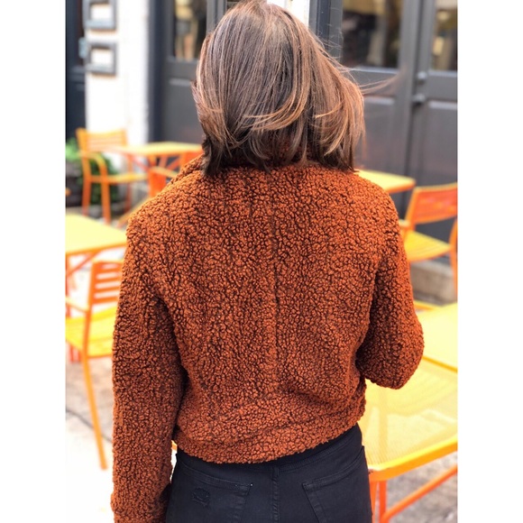 Last✨🆕Hampton Brown Teddy Biker Jacket - Picture 5 of 8